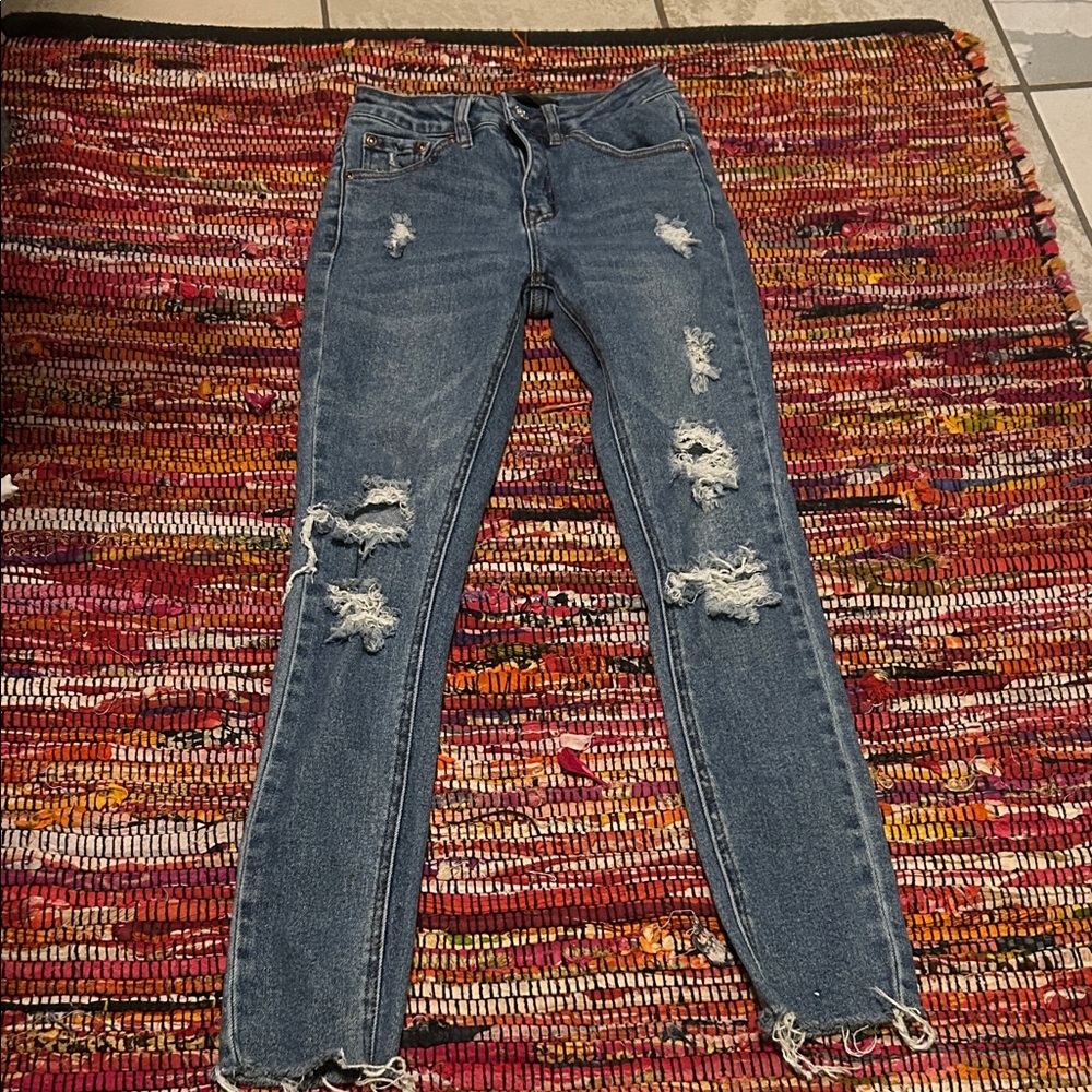 Monkey Ride Distressed Skinny Jeans